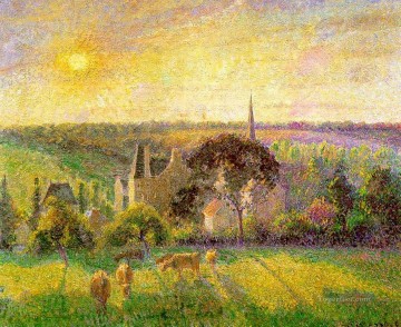  granja Pintura al %c3%b3leo - La iglesia y la granja de Eragny 1895 Camille Pissarro